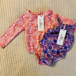 Vineyard Vines Baby Floral Swimsuit - Pink and Purple